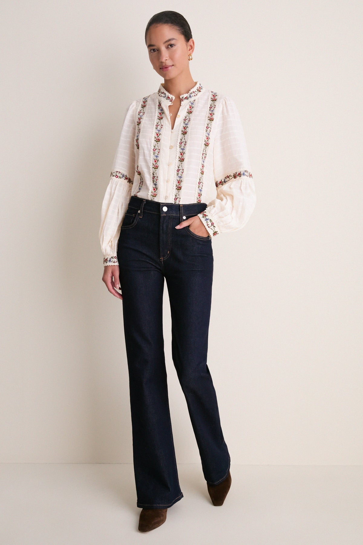 Cream Kaiya Floral Top