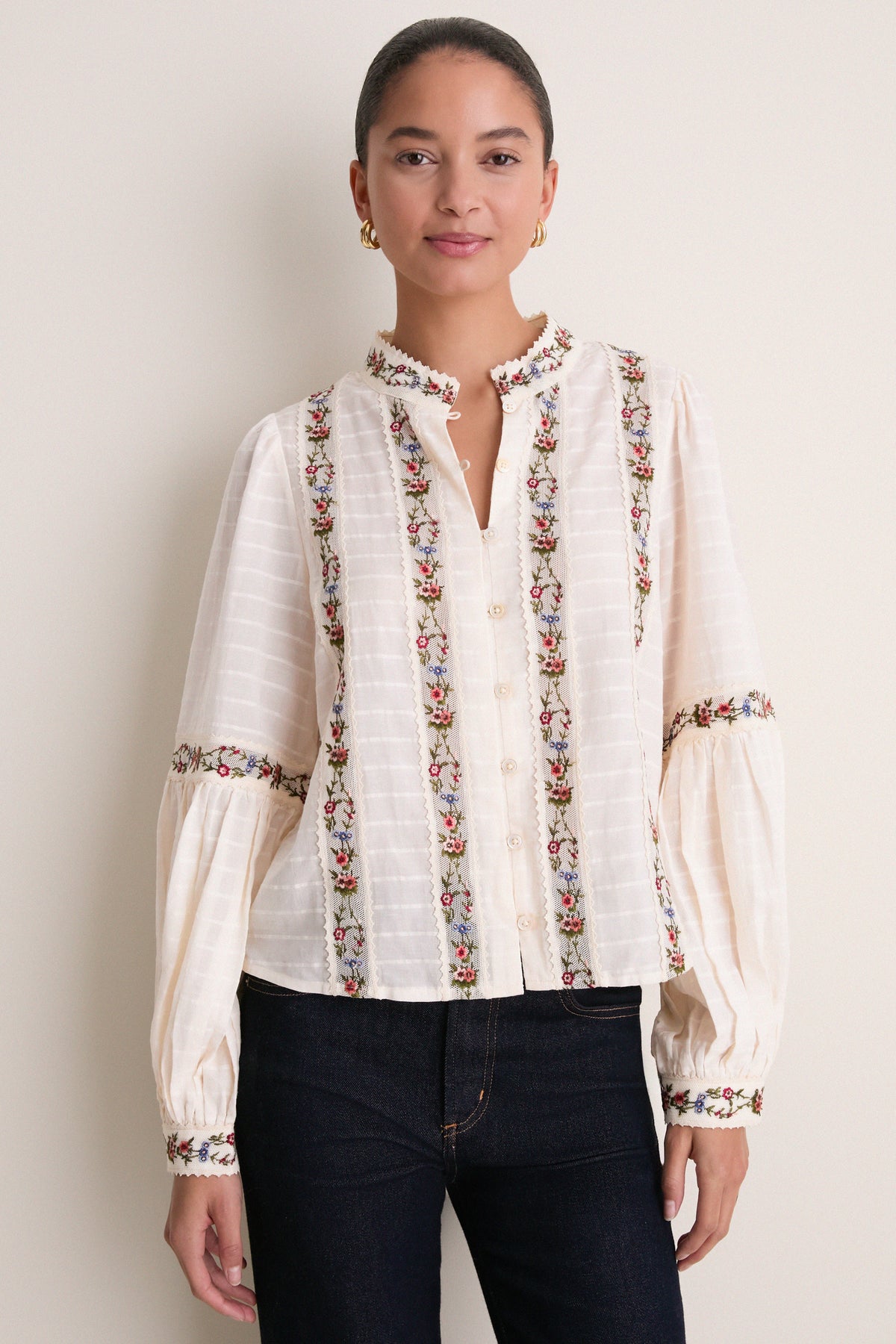 Cream Kaiya Floral Top
