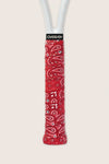 Overset Red and White Bandana Overgrip