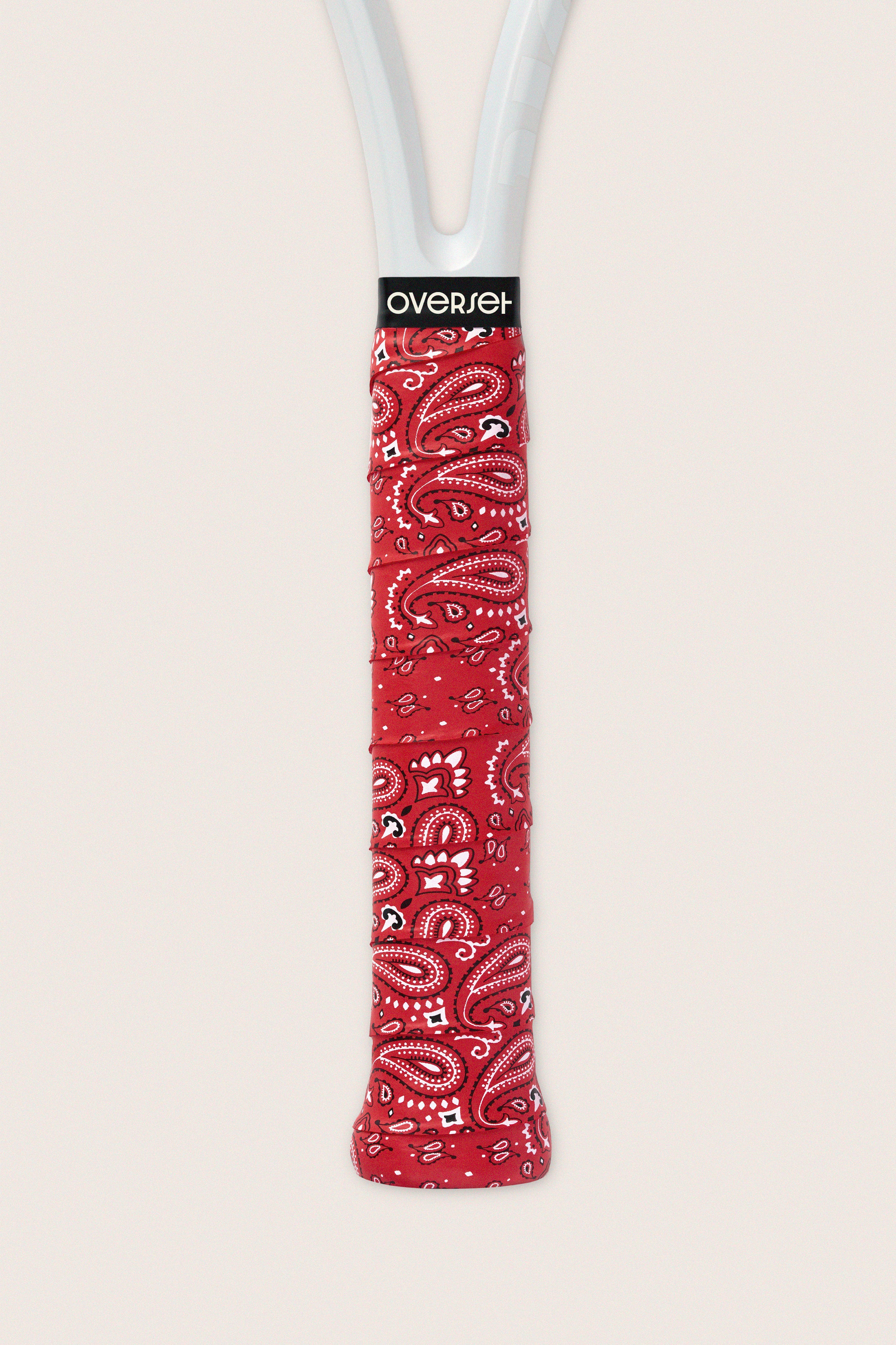 Overset Red and White Bandana Overgrip