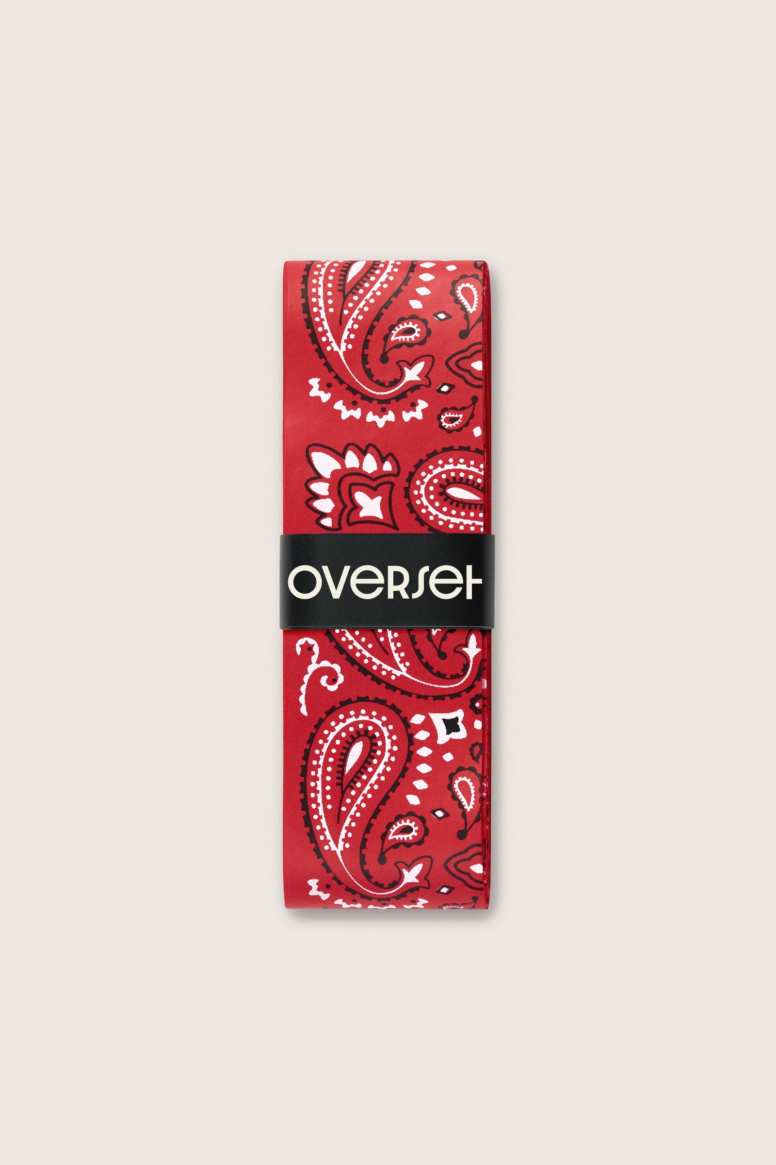 Overset Red and White Bandana Overgrip