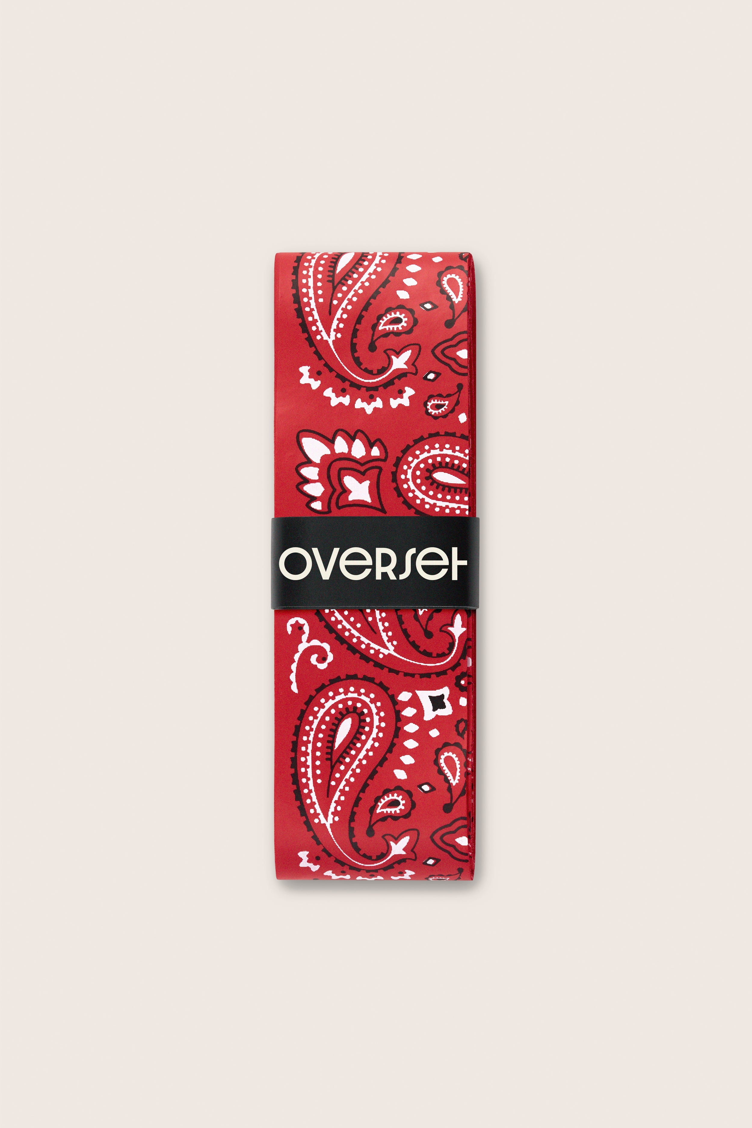 Overset Red and White Bandana Overgrip