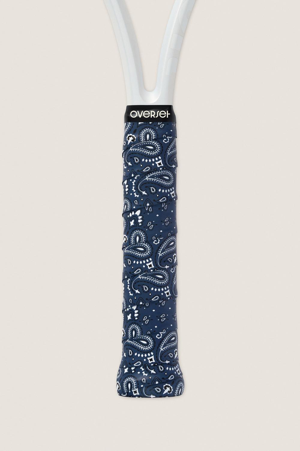 Overset Navy and White Bandana Overgrip
