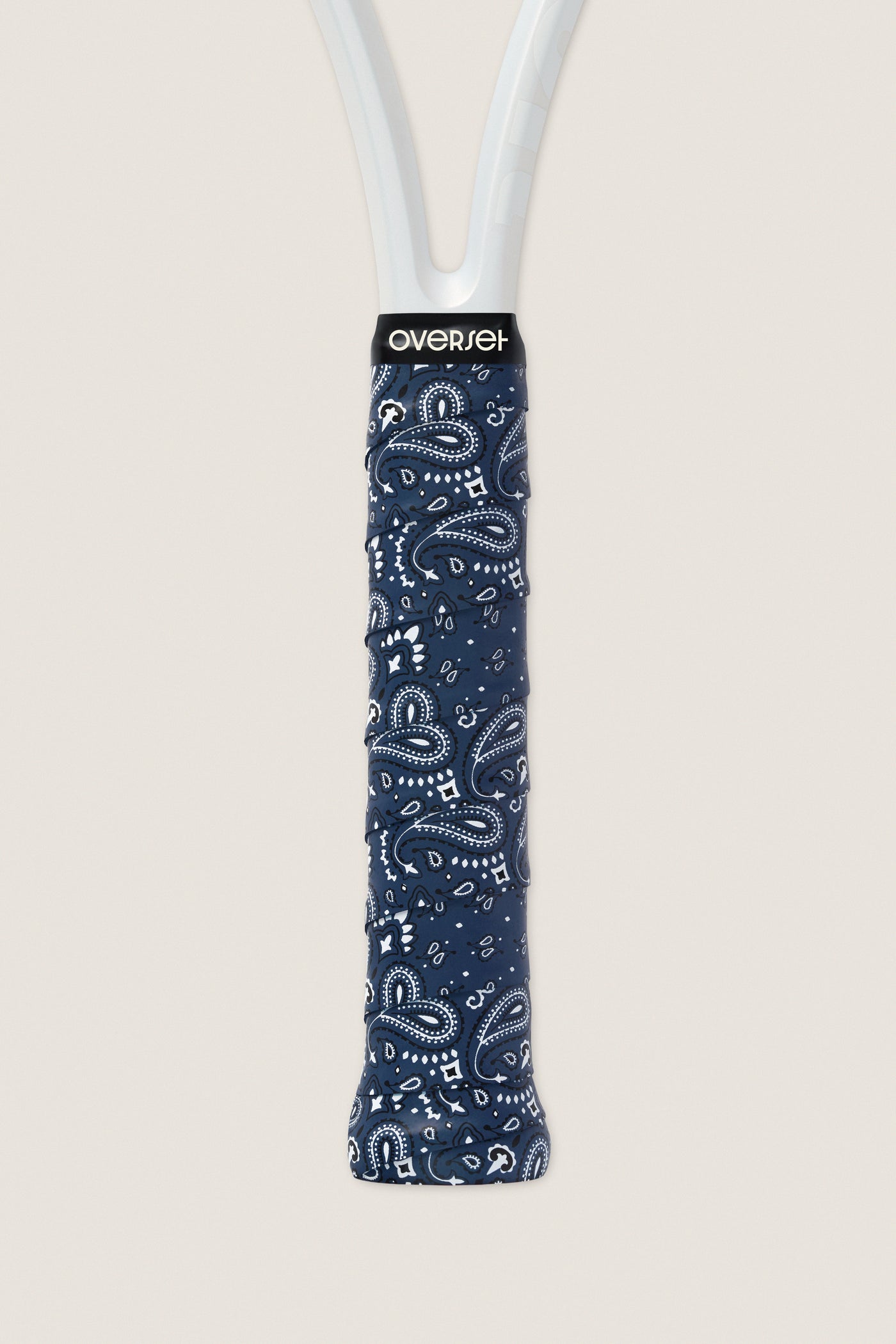 Overset Navy and White Bandana Overgrip