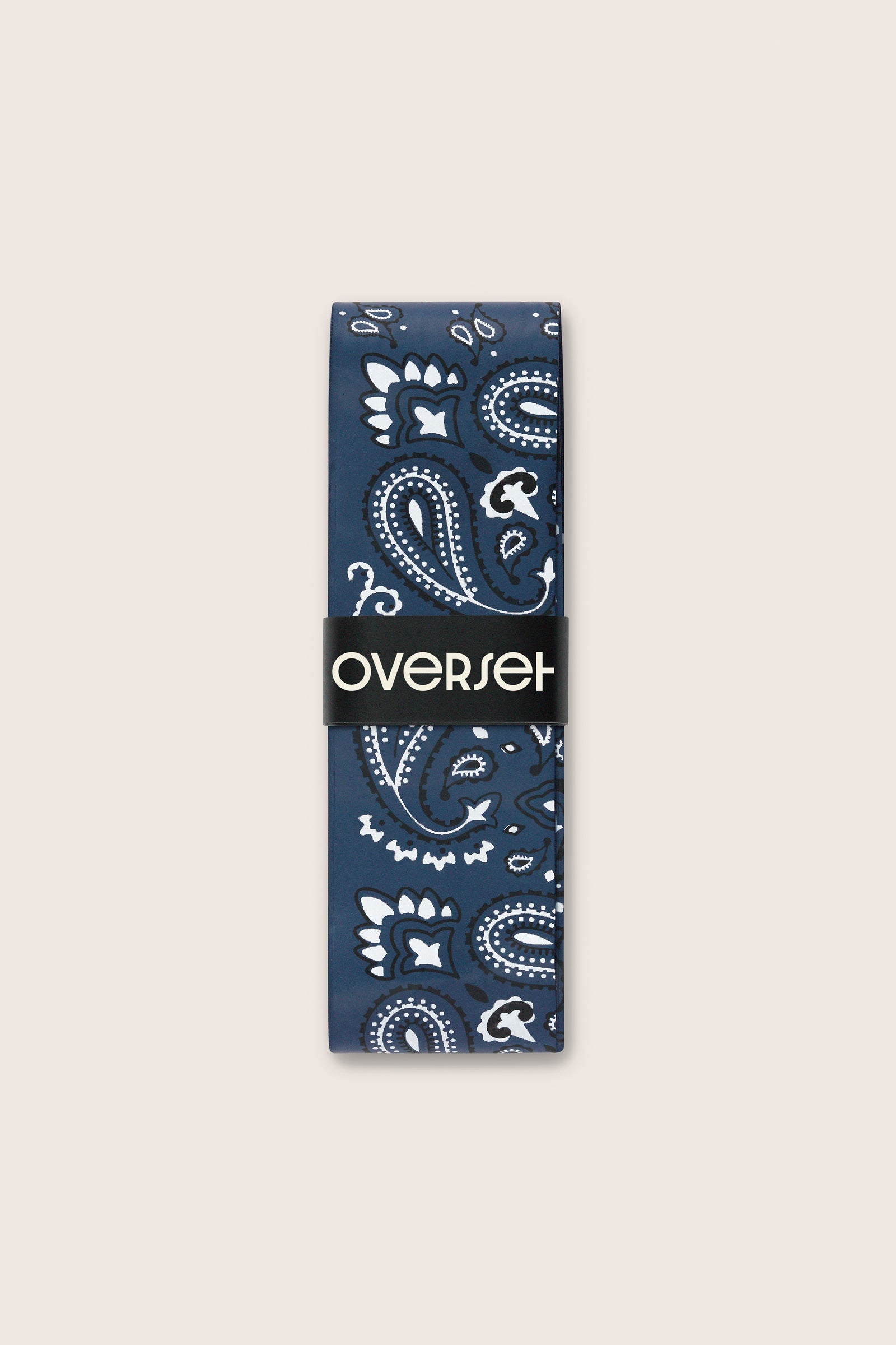 Overset Navy and White Bandana Overgrip