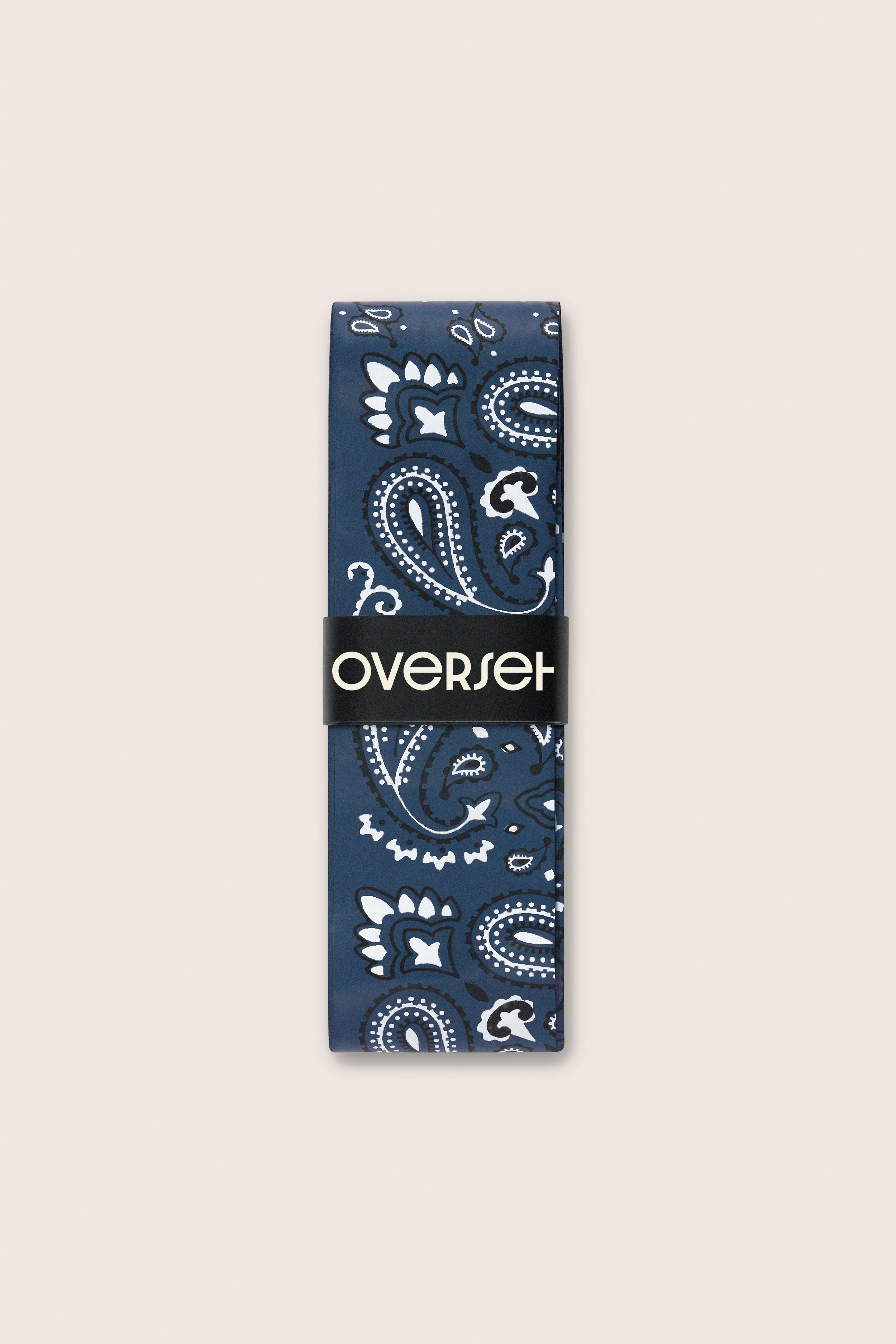 Overset Navy and White Bandana Overgrip