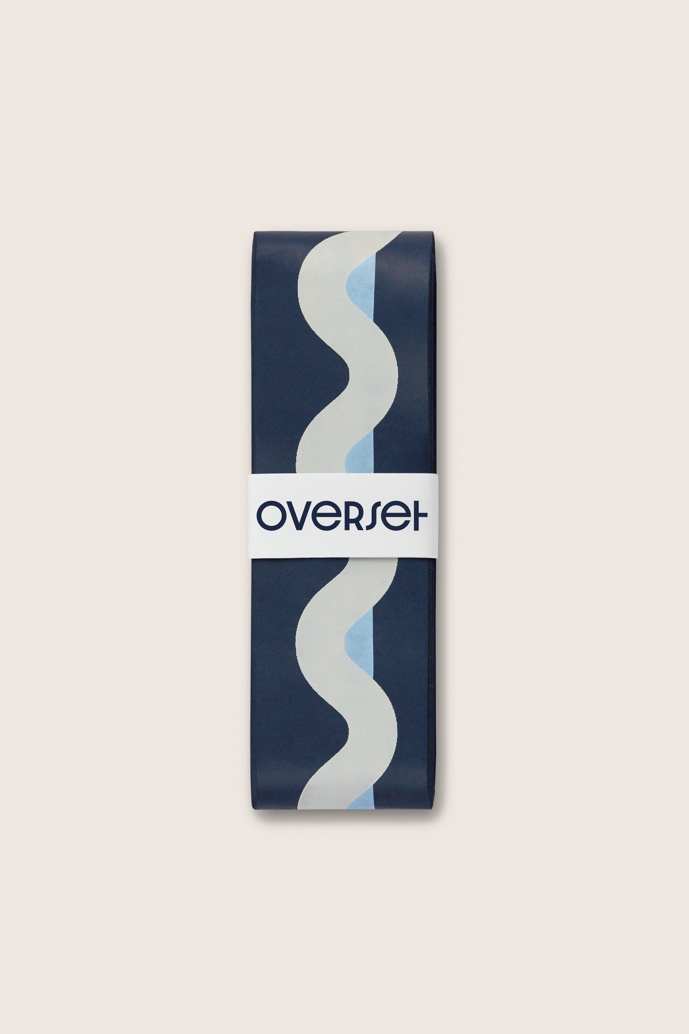 Overset White and Navy Wave Overgrip