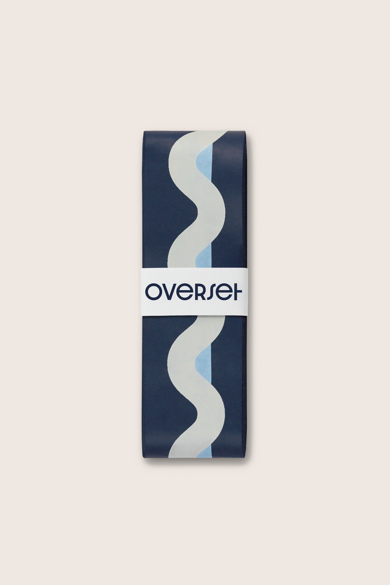 Overset White and Navy Wave Overgrip