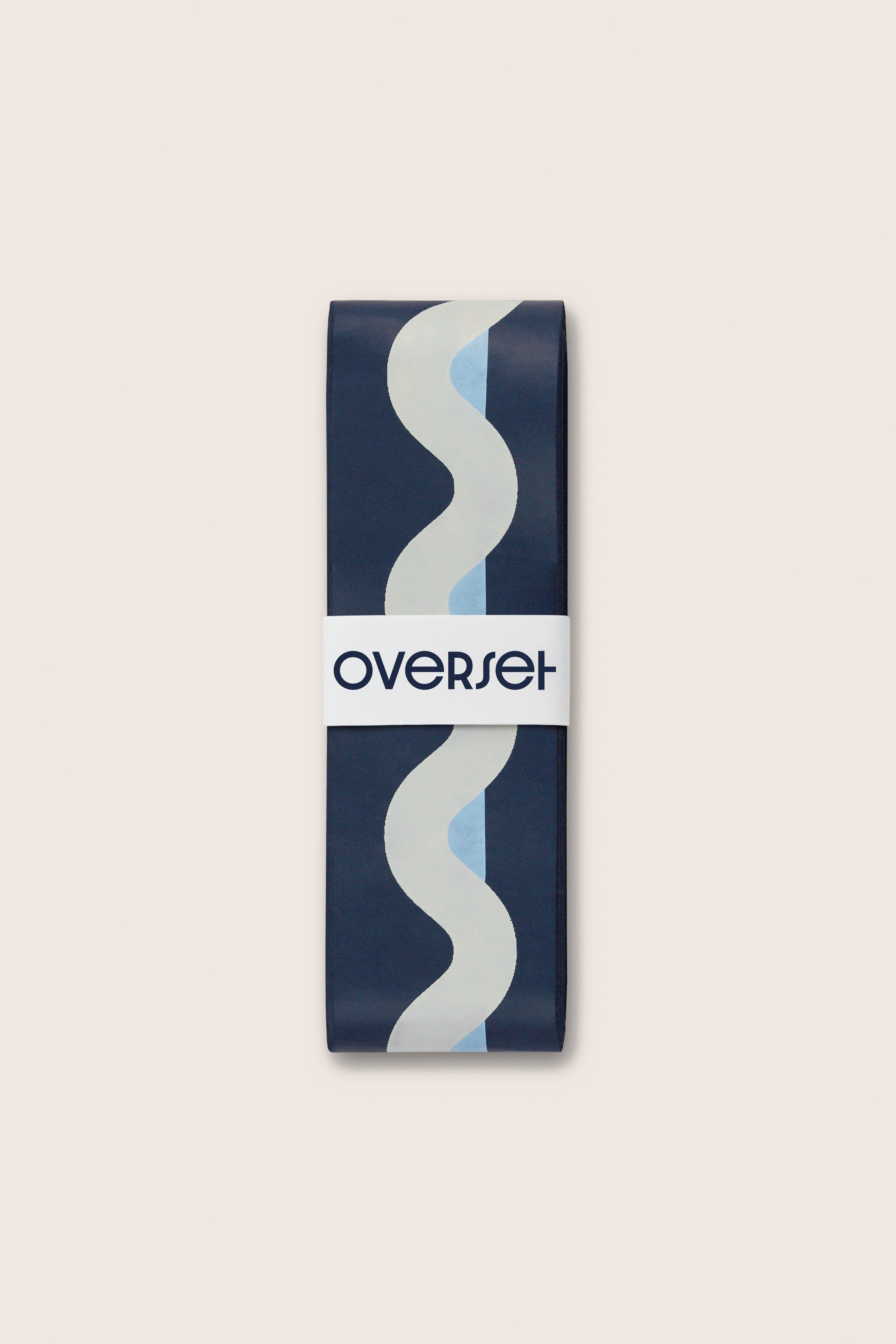 Overset White and Navy Wave Overgrip