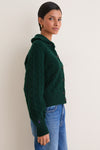 College Green Wool Cashemere Polo Collar Cardigan