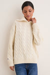 Authentic Cream Long Sleeve Shawl Collar Sweater