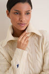 Authentic Cream Long Sleeve Shawl Collar Sweater
