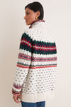 Cream Multi Cotton Wool Long Sleeve Turtleneck Sweater