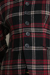 Red Multi Plaid Wool Blend Tweed Woven Blazer