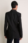 Polo Black Wool Tricotene Woven Blazer