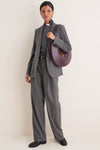 Medium Grey Melange Stretch Woven Blazer