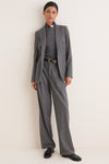Medium Grey Melange Stretch Woven Blazer
