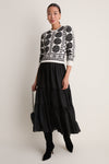 Polo Black Silk Habotai Woven Long Sleeve A-Line Maxi Dress
