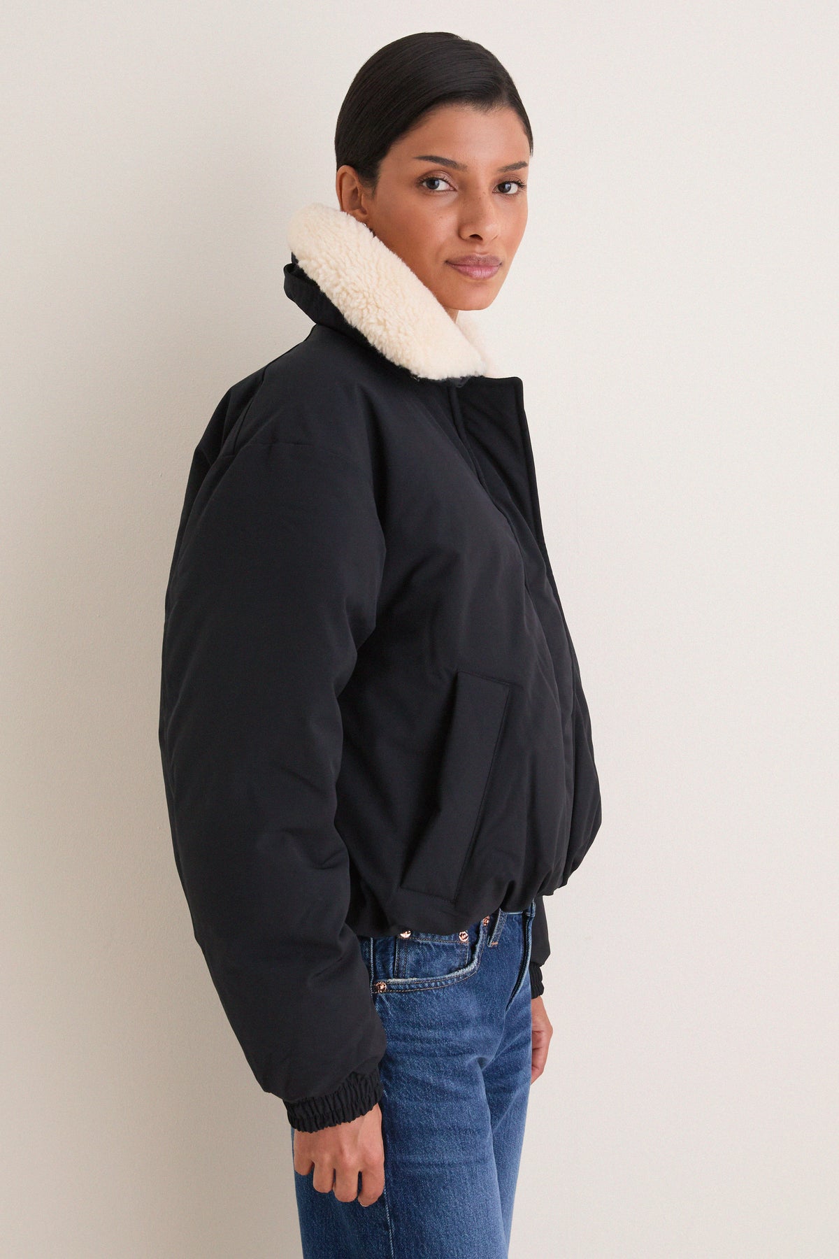 Polo Black Matte Poly Blend Woven Jacket