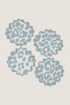 Sky Leopard Round Cocktail Napkins (Set of 4)