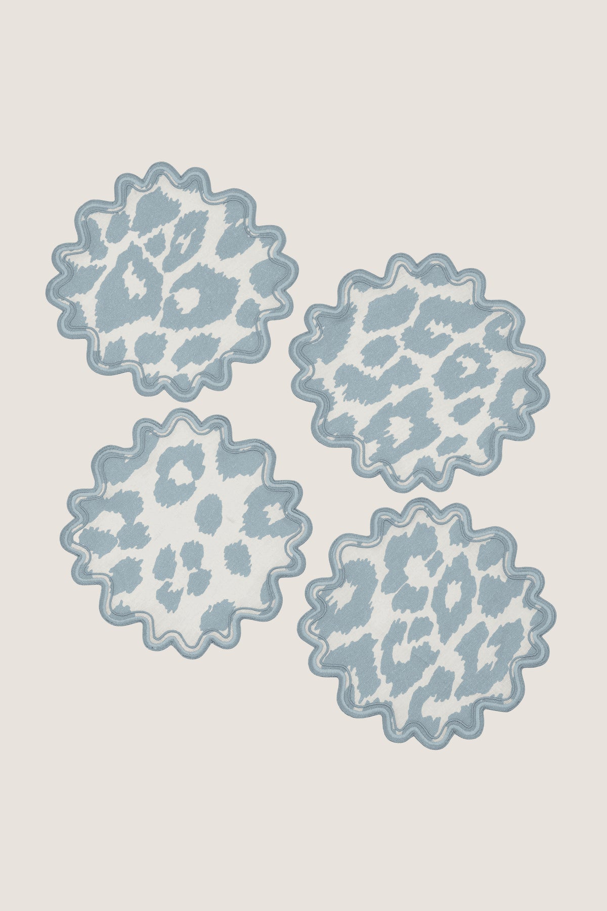 Sky Leopard Round Cocktail Napkins (Set of 4)