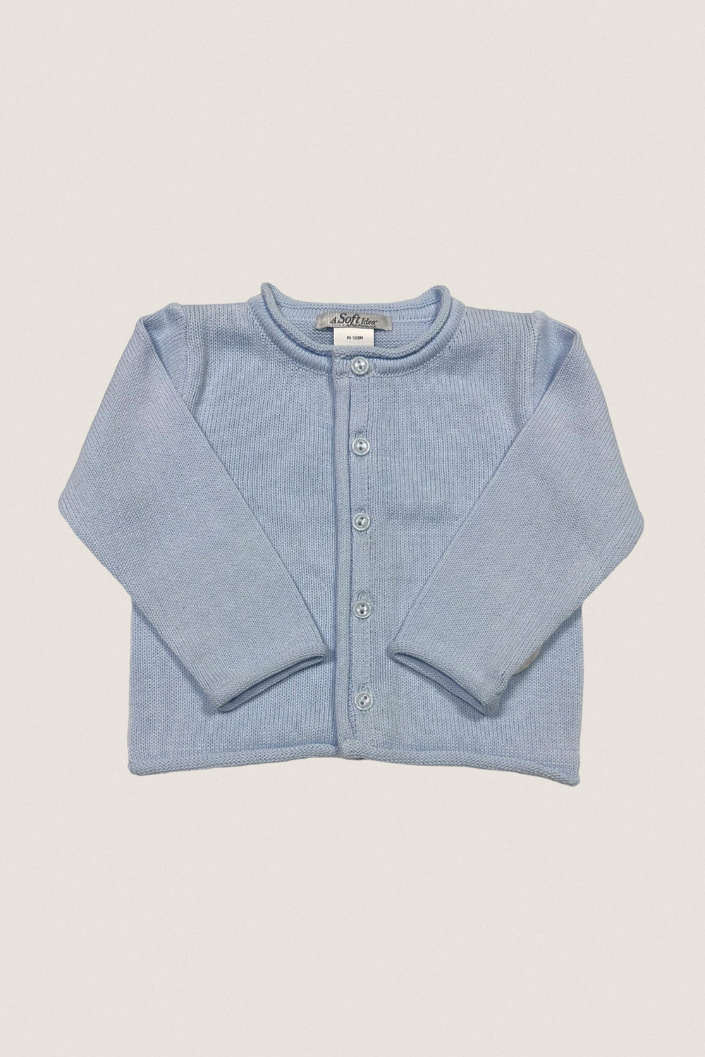 Blue Rolled Edge Cardigan