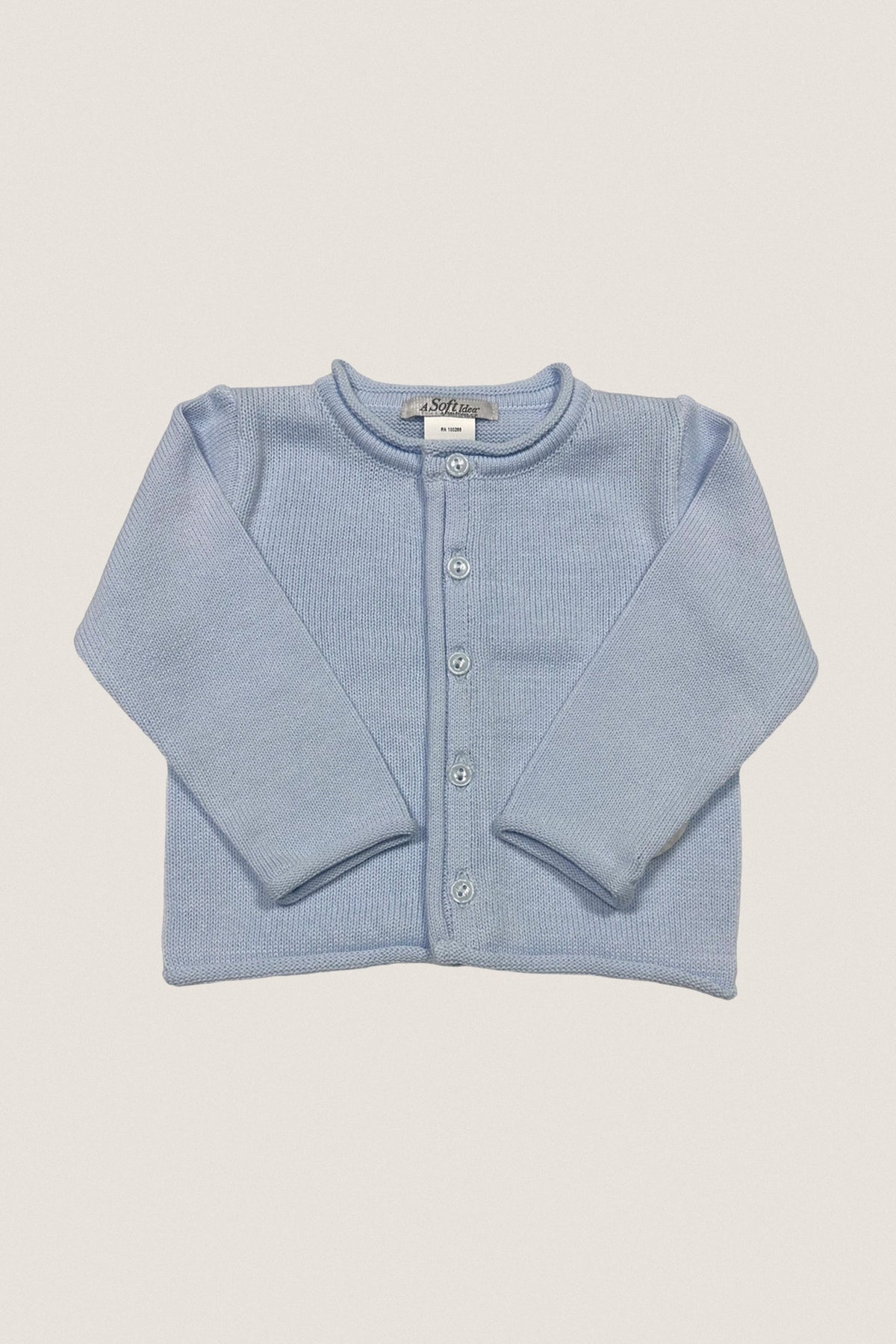 Blue Rolled Edge Cardigan