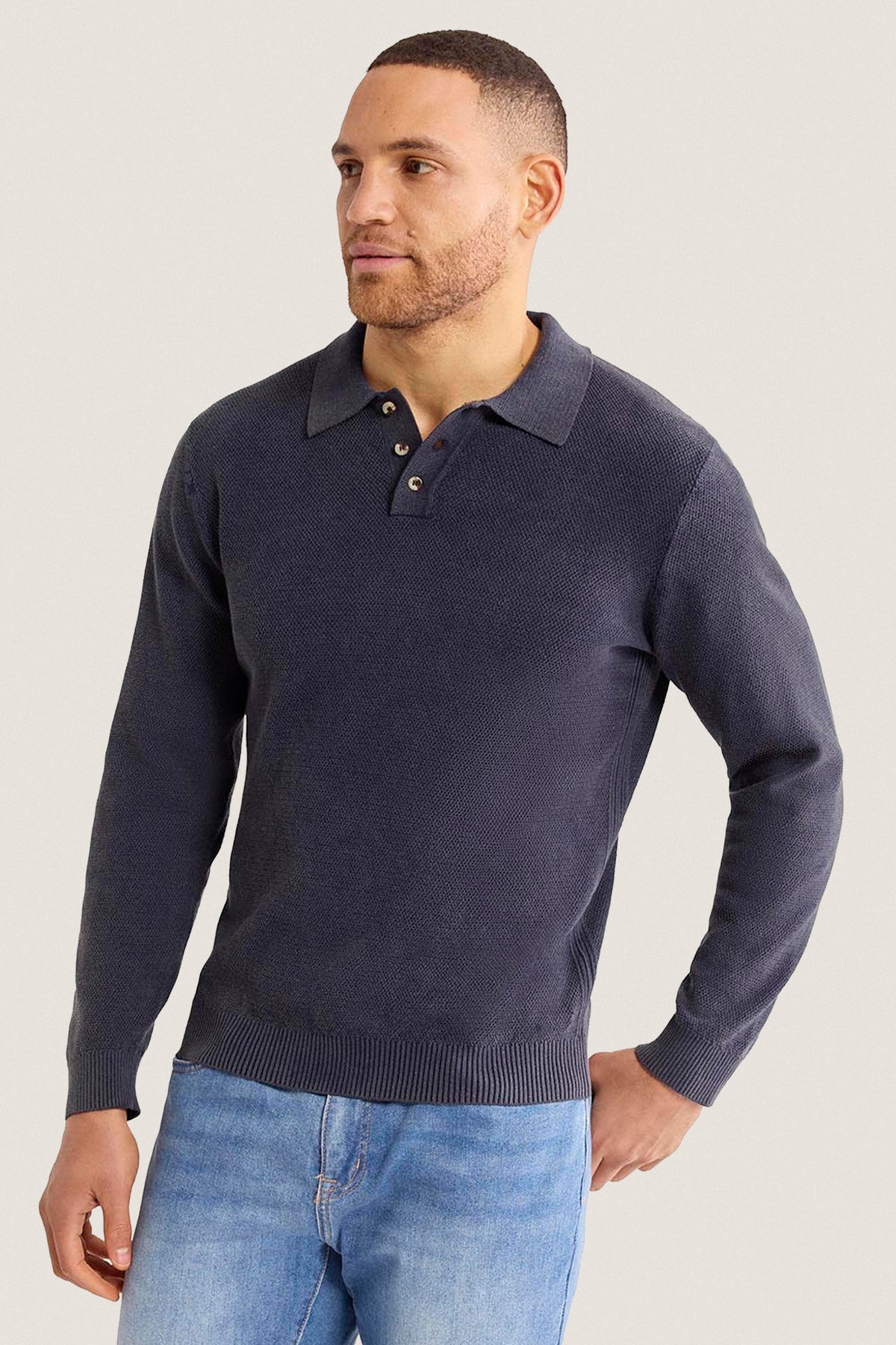 Navy Mariner Long Sleeve Polo