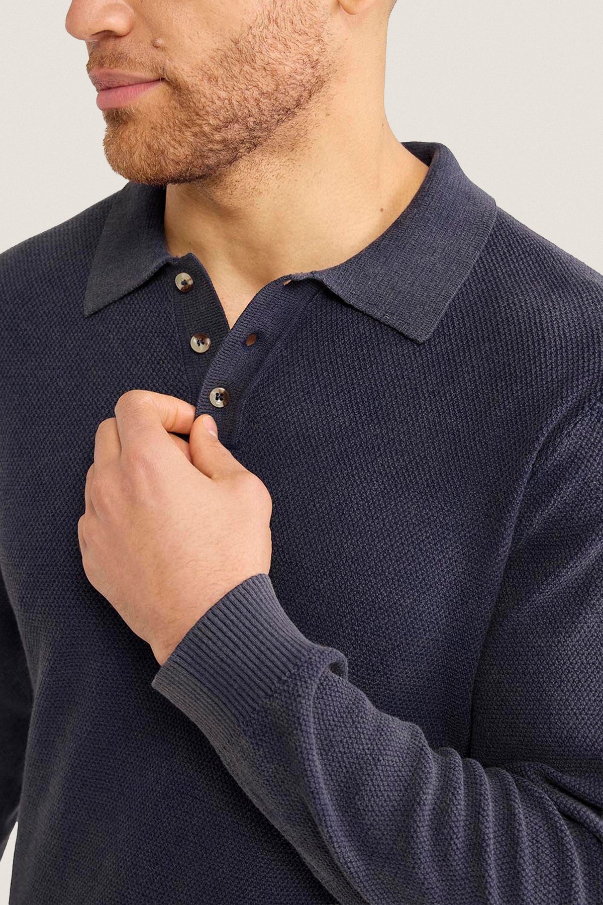 Navy Mariner Long Sleeve Polo