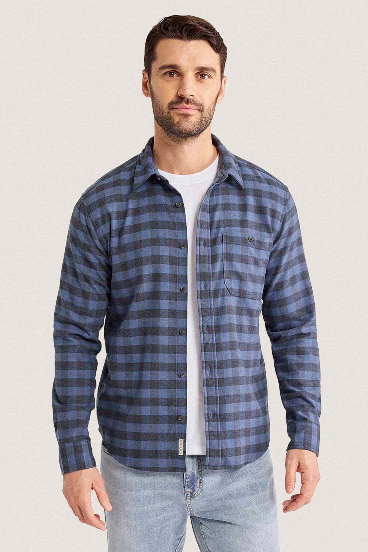 Blue Check Seaside Lightweight Flannel Shirt