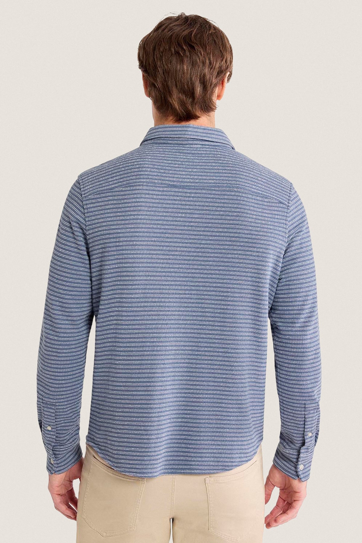 Maritime Stripe Sundown Terry Long Sleeve Button Down