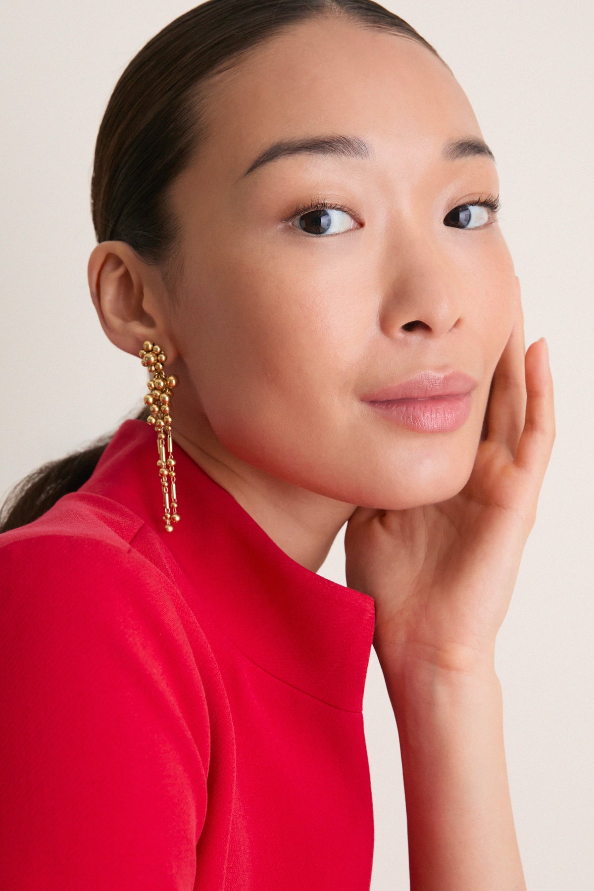 Gold Ball Drop Earrings