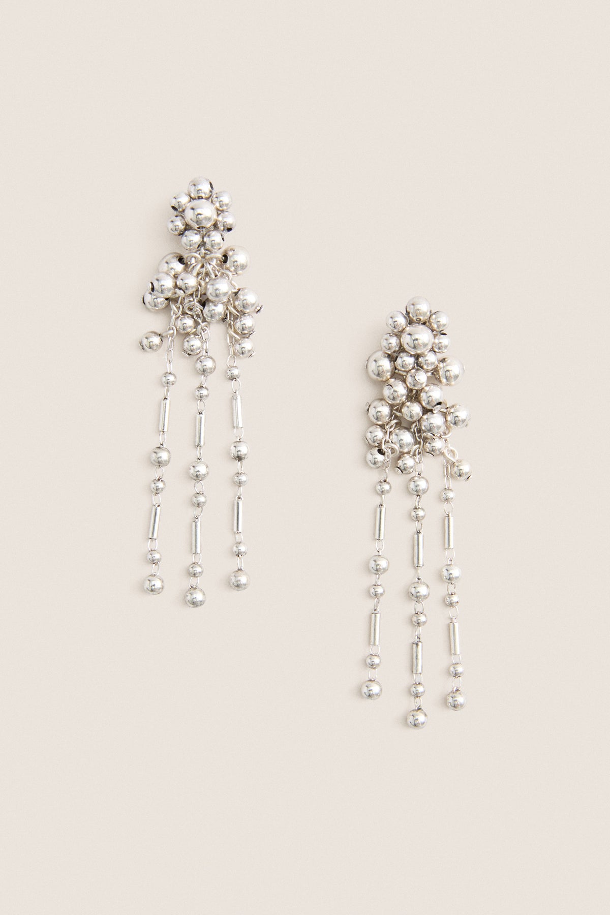 Silver Ball Drop Earrings