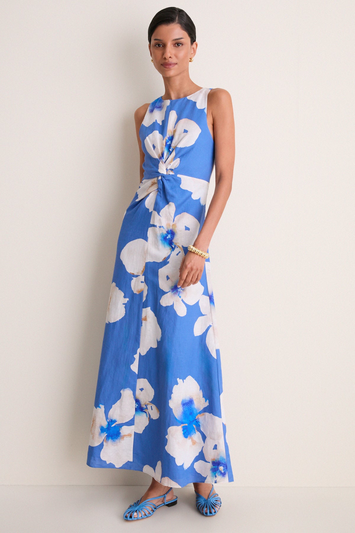 Blue Rowena Sleeveless Maxi Dress
