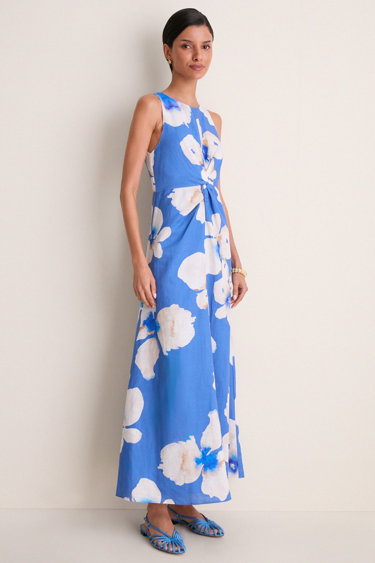 Blue Rowena Sleeveless Maxi Dress