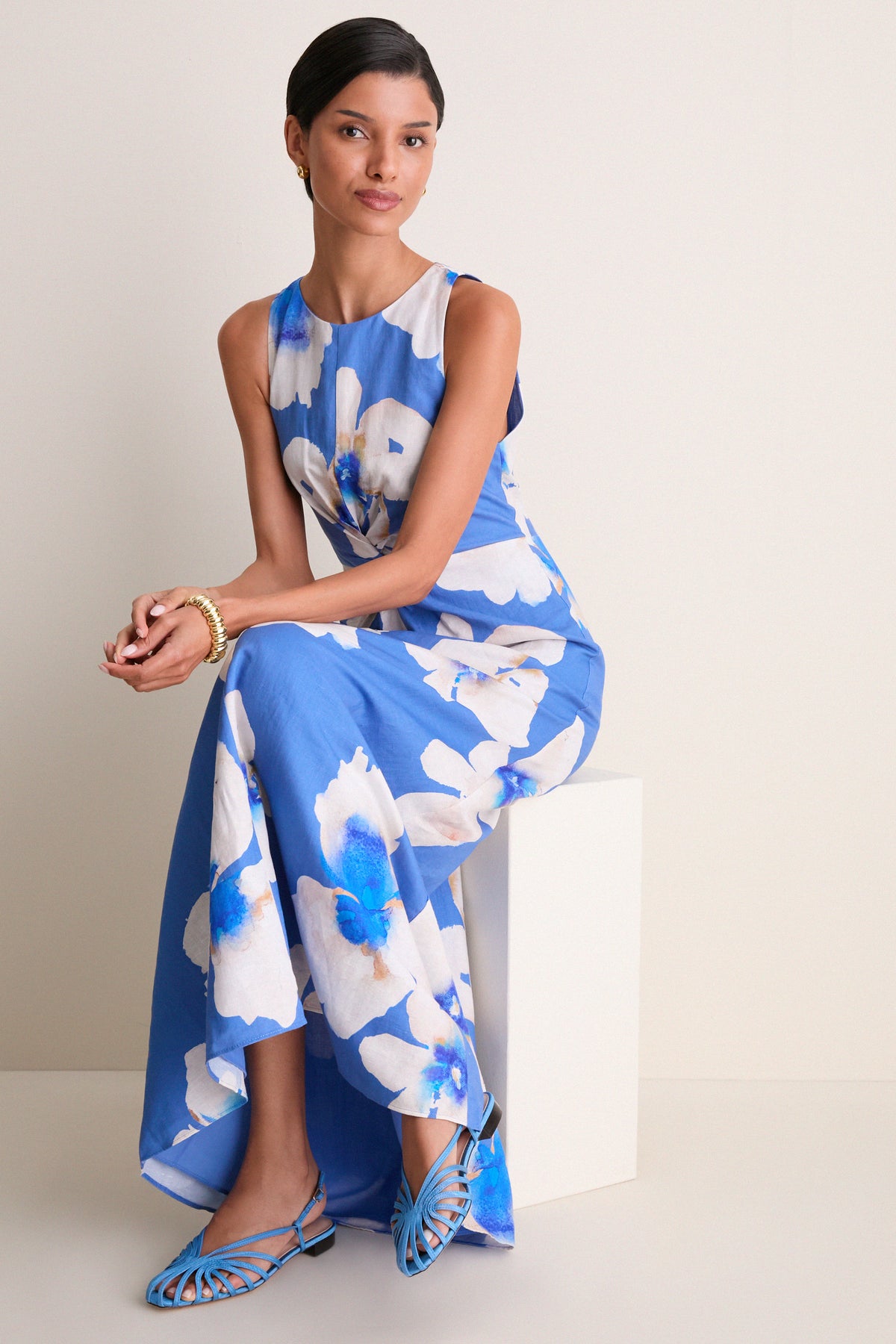 Blue Rowena Sleeveless Maxi Dress