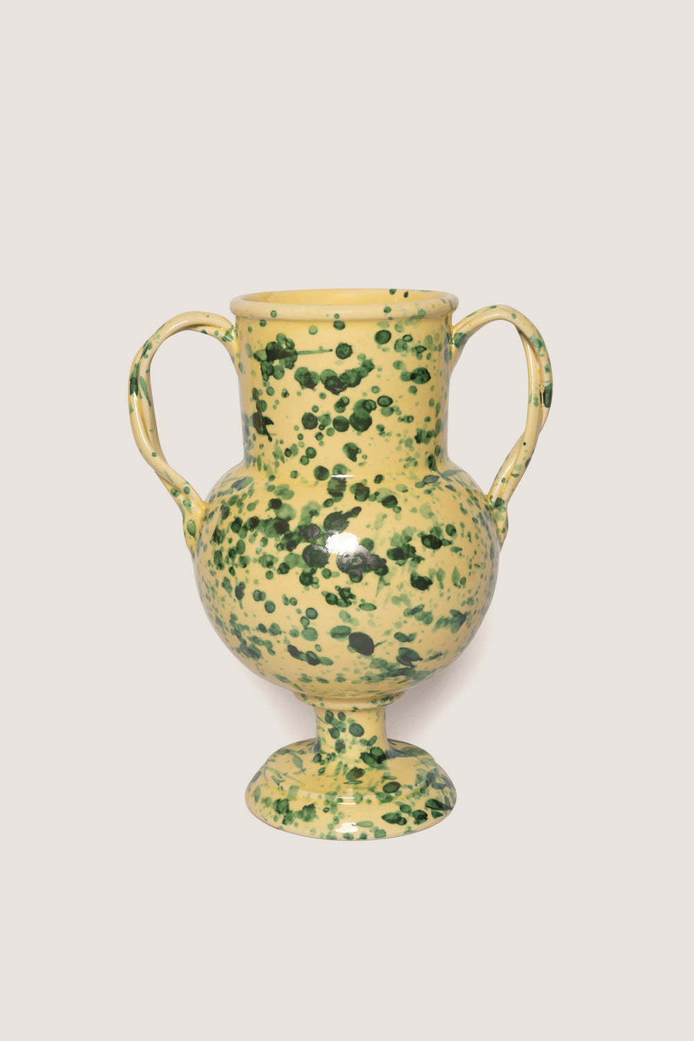 Regular Yellow and Verde Splatter Verona Vase
