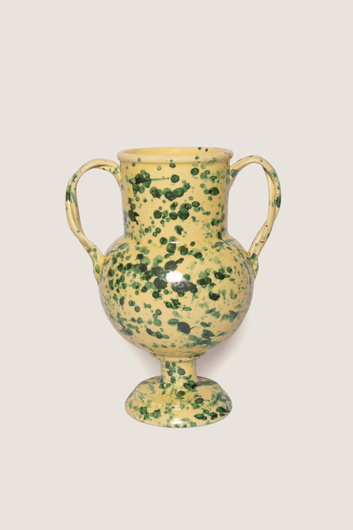 Regular Yellow and Verde Splatter Verona Vase