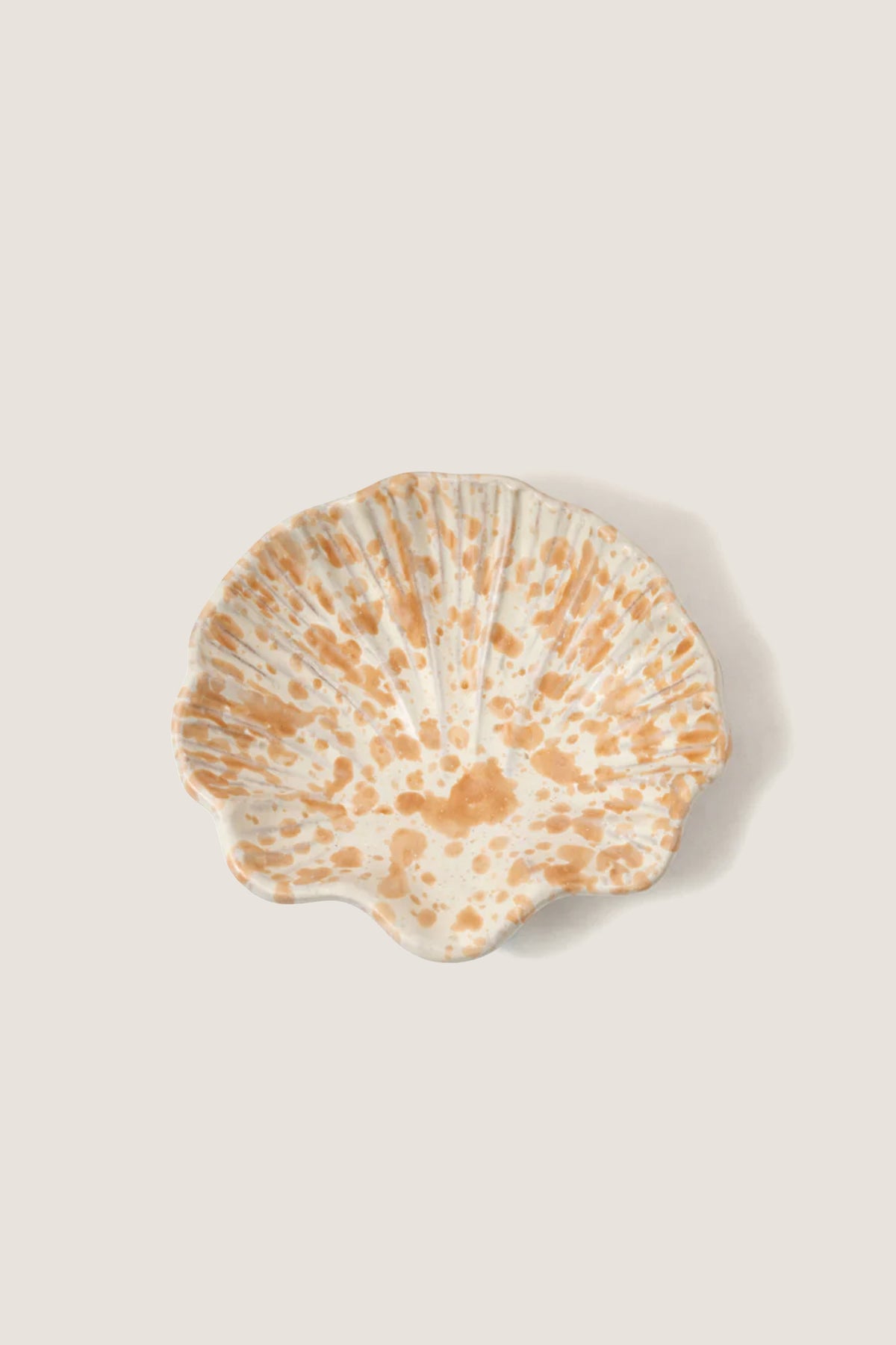 Tan and Ivory Splatter Coquillage Dish