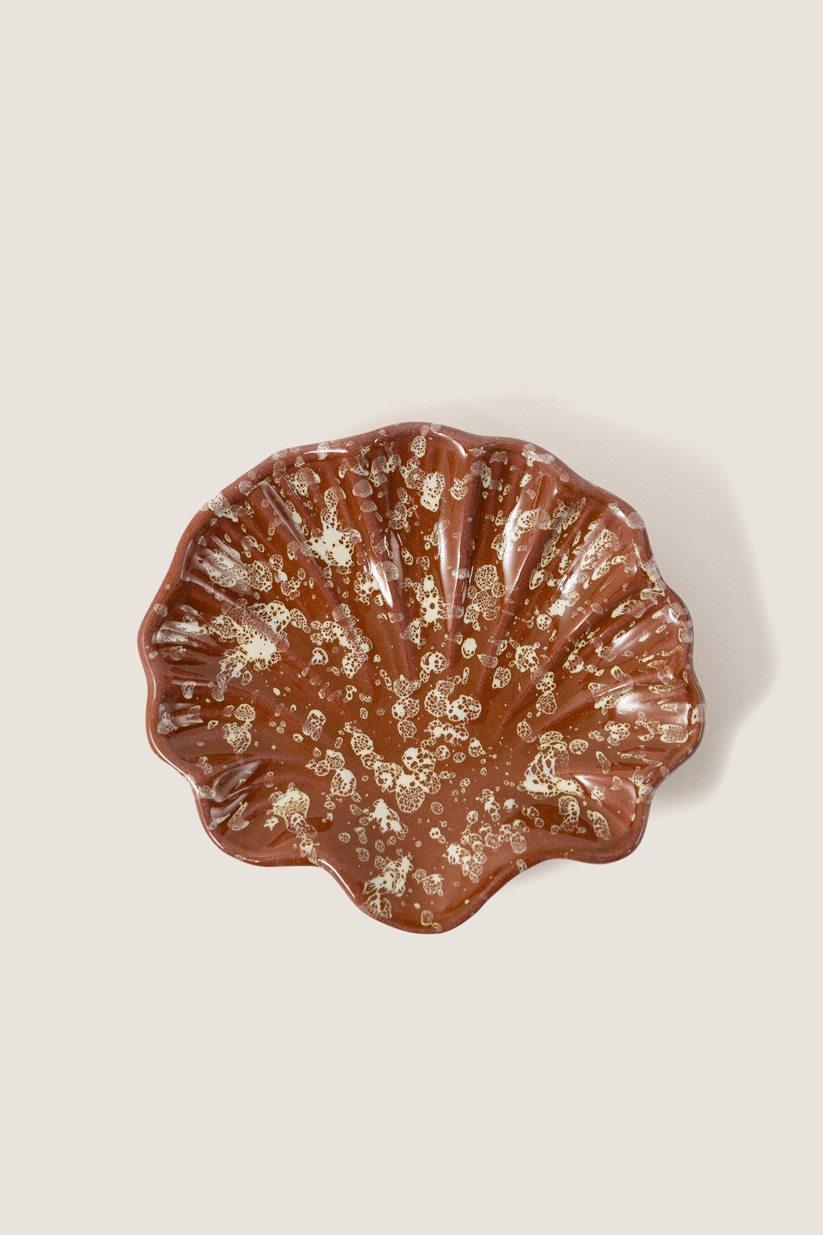 Terracotta and Cream Splatter Coquillage Dish