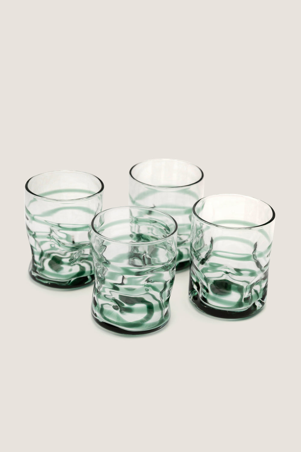 Green Dimple Tumblers (Set of 4)