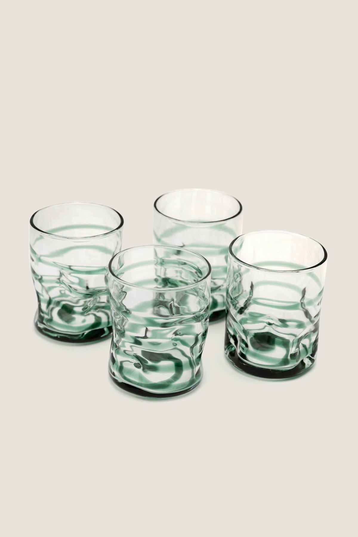 Green Dimple Tumblers (Set of 4)