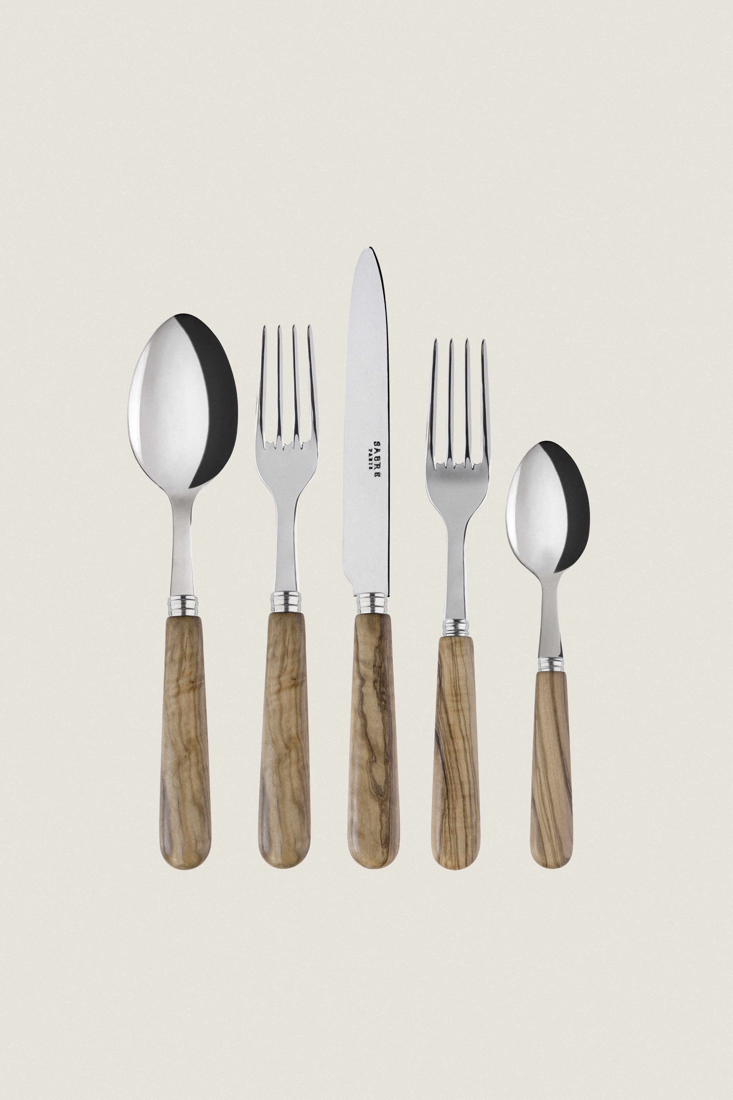Olive Tree Wood Lavandou 5 Piece Place Setting | Sabre Paris