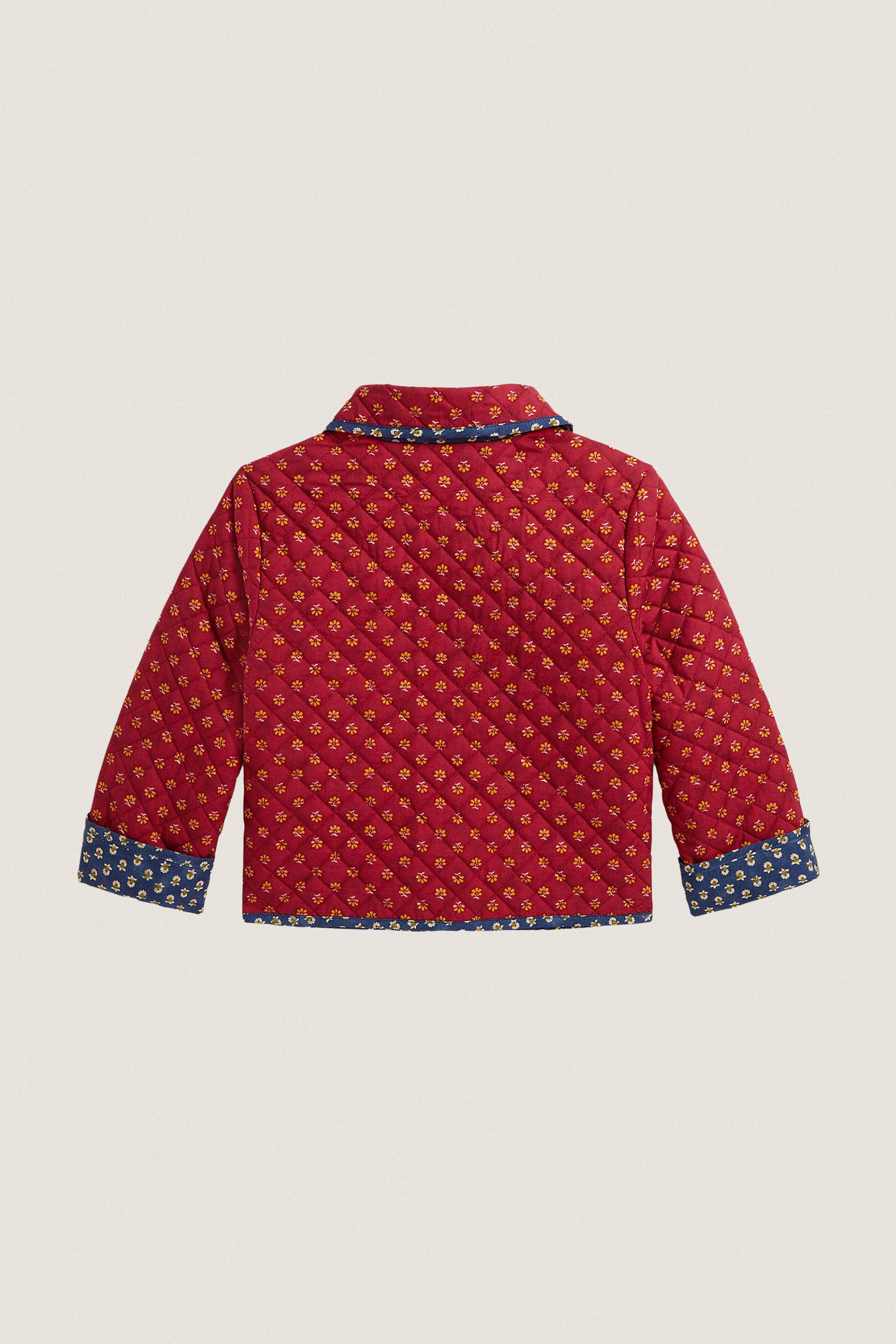 Little Girls Quilted Poplin Floral Jacket
