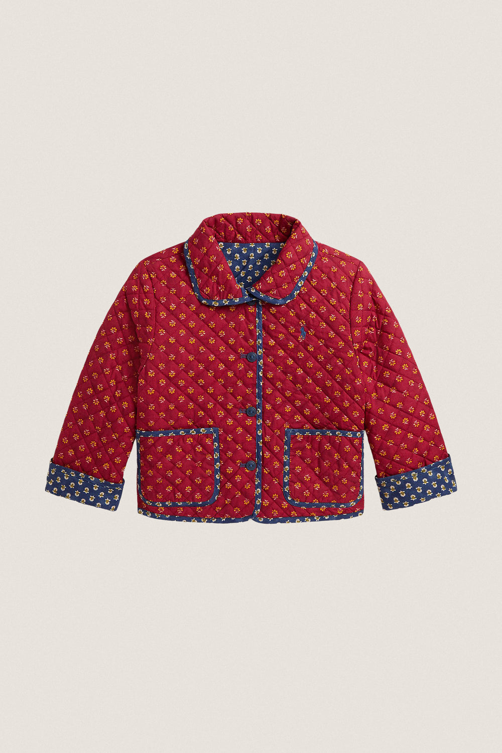 Little Girls Quilted Poplin Floral Jacket