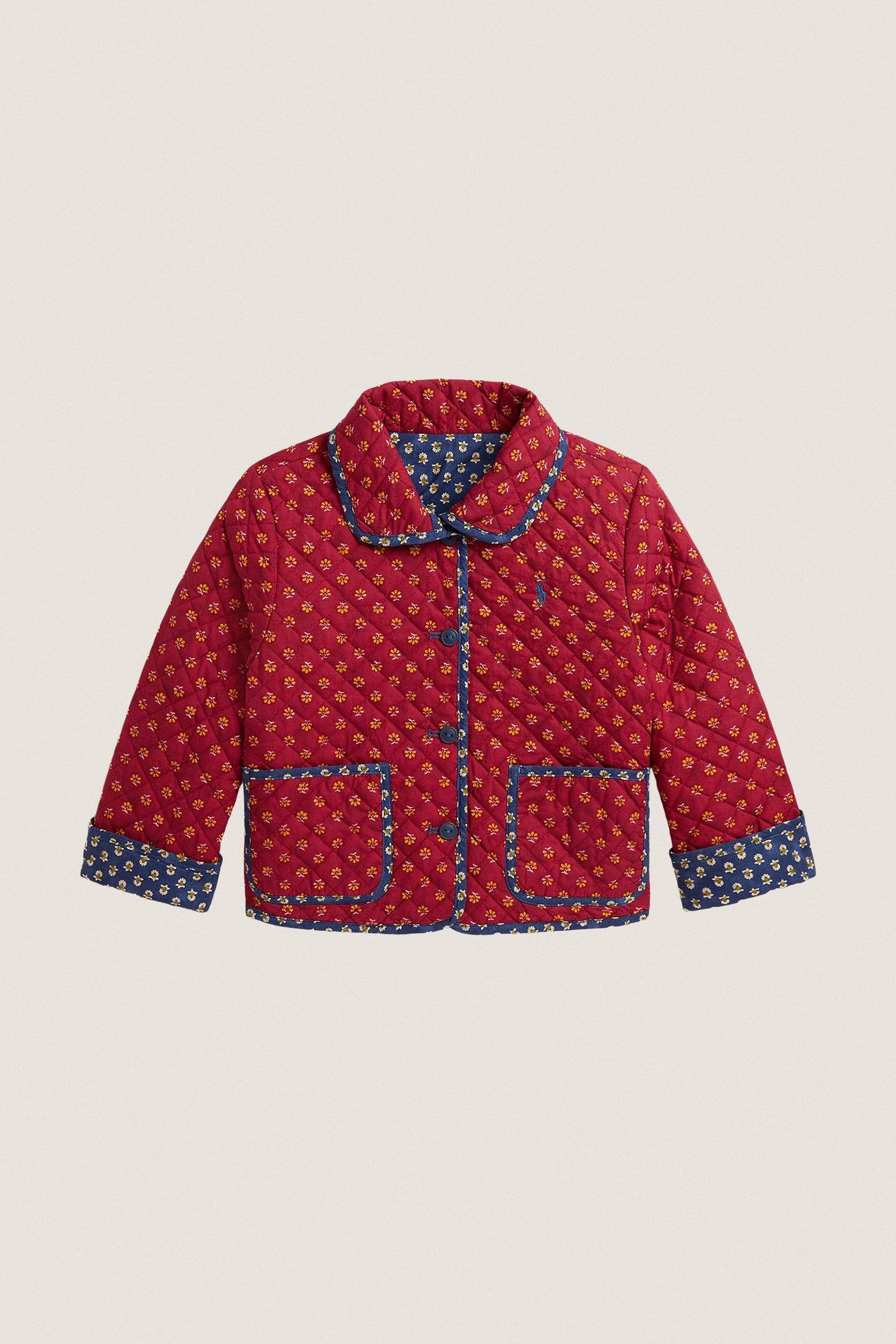 Little Girls Quilted Poplin Floral Jacket