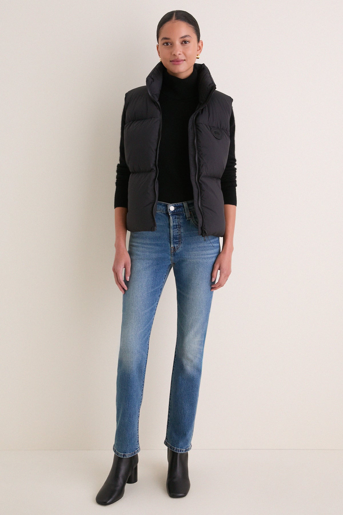 Black Fallon Puffer Vest