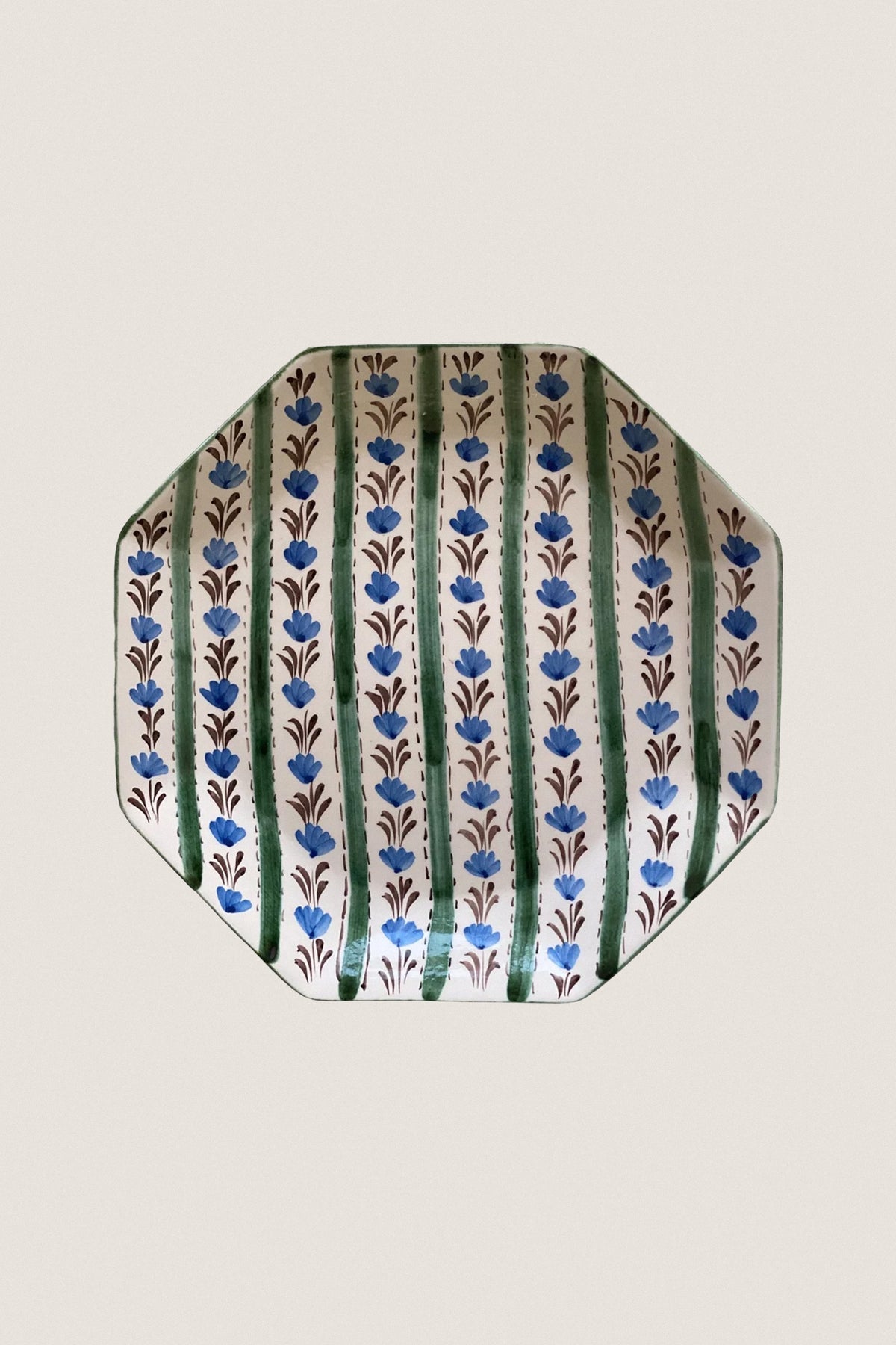 Multi Chita Green Stripe Dinner Plate