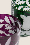 Purple Hare and Wild Boar Double Old Fashioned Glass (Set of 2)