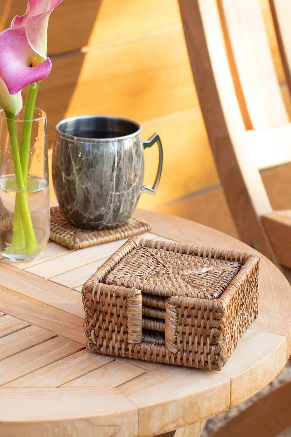 Rattan Square Coaster (Set of 7)